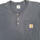 Mens Navy Carhartt Henley Long Sleeve T Shirt