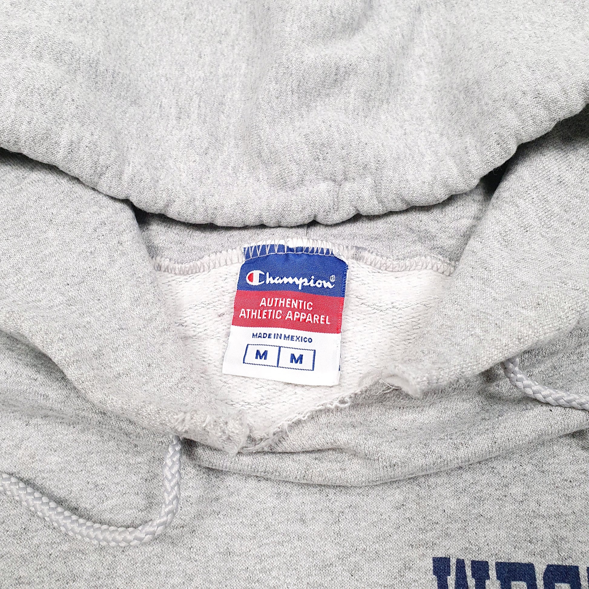 Mens Grey Champion Westland Athletics USA Spellout Hoodie Jumper