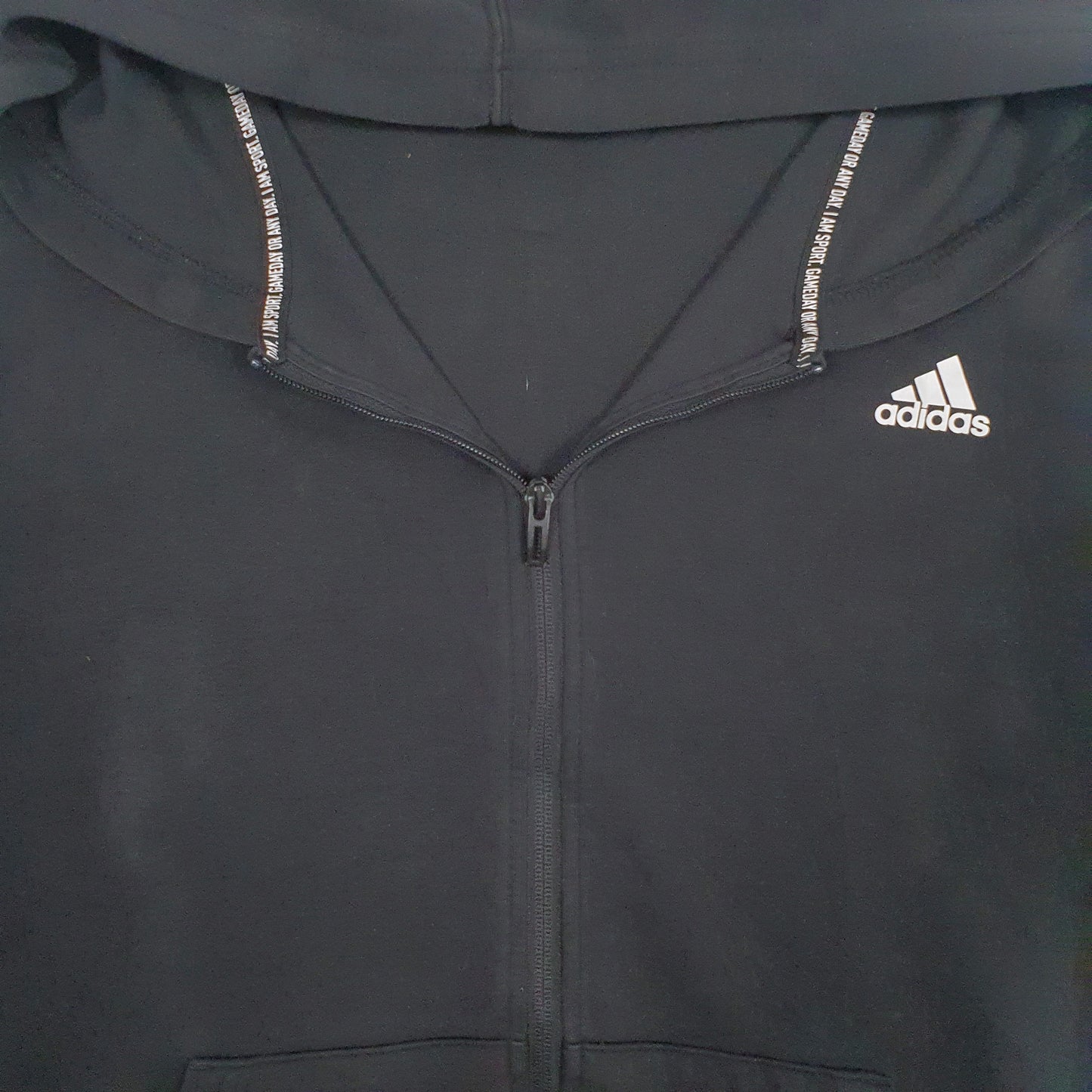 Mens Black Adidas  Full Zip Jumper