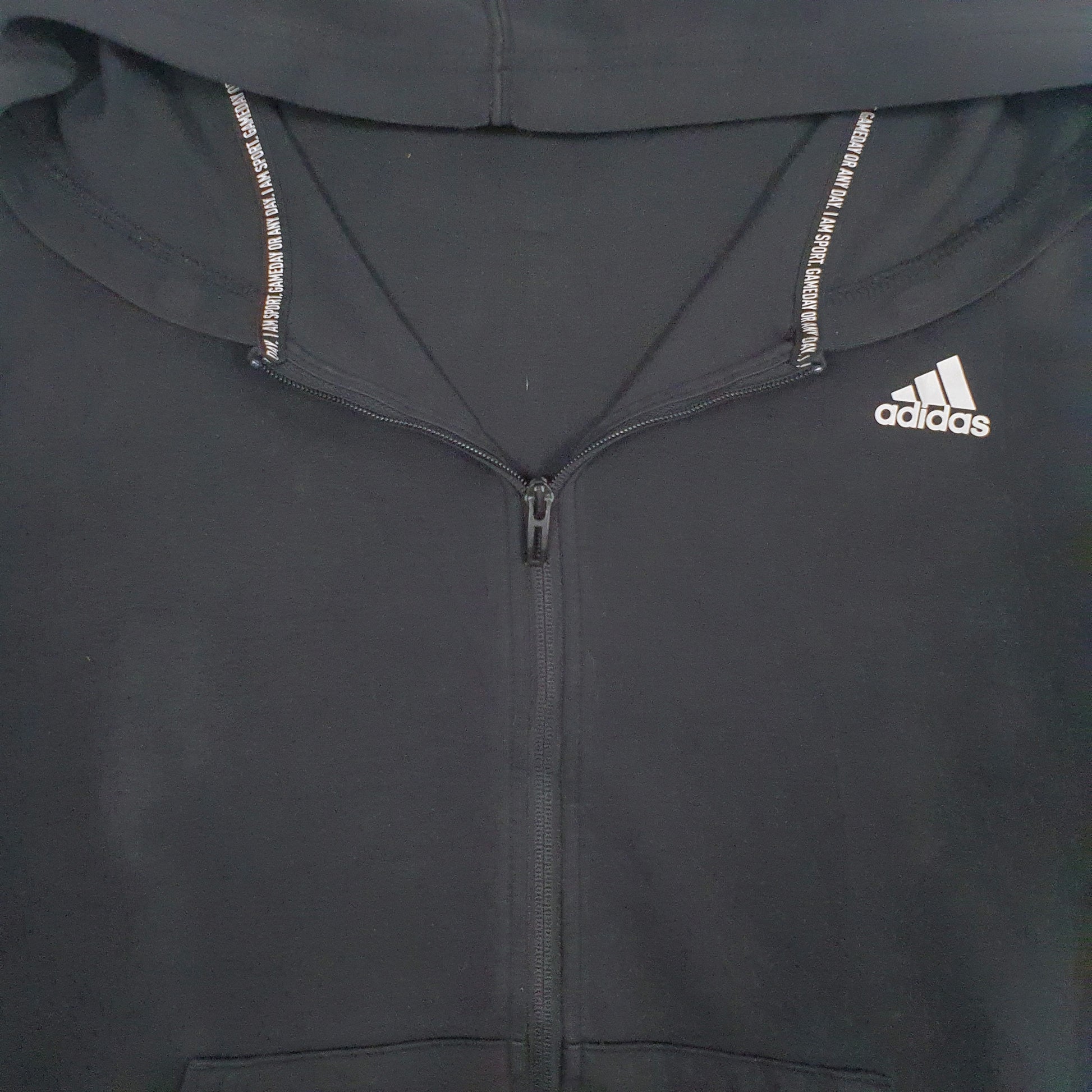 Mens Black Adidas  Full Zip Jumper