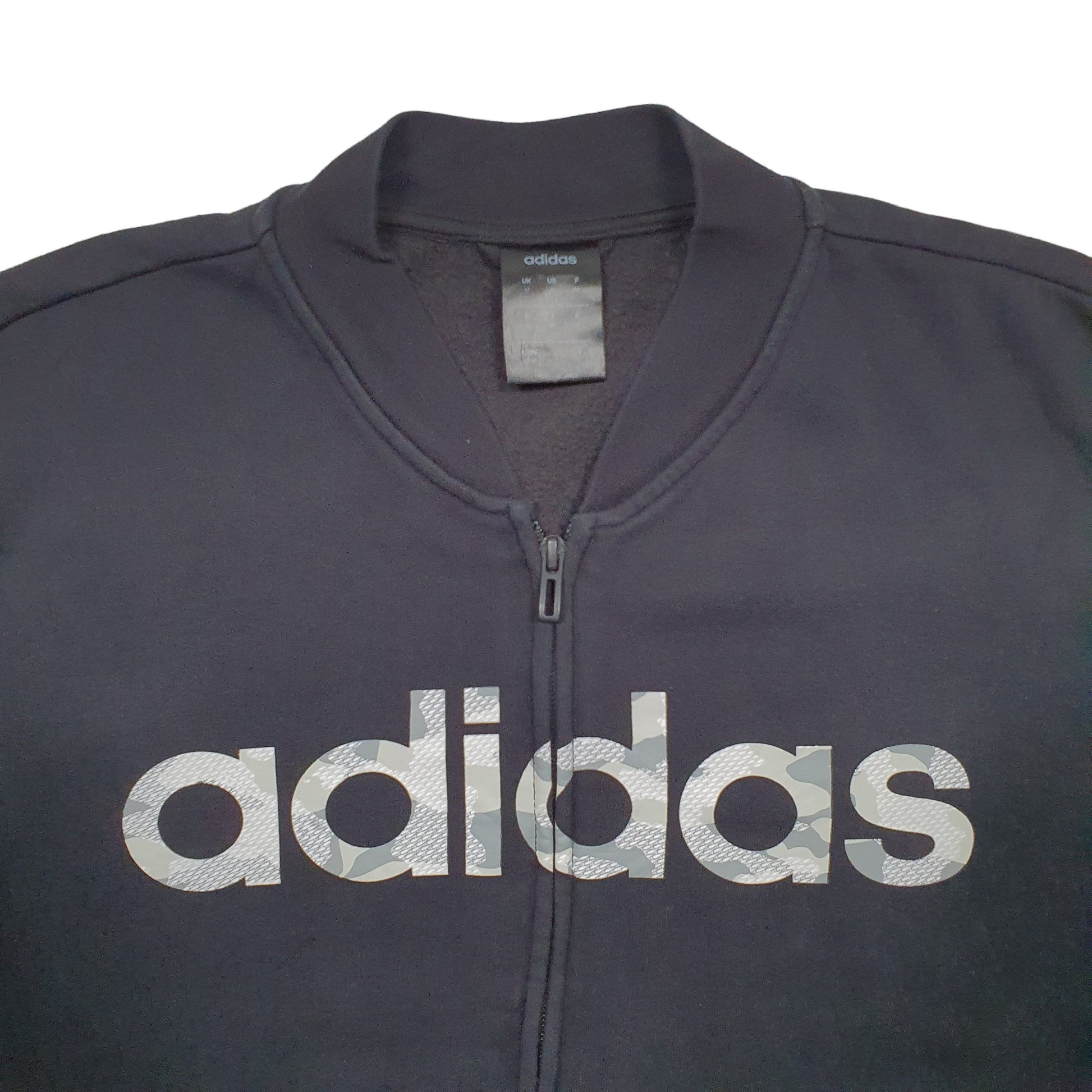 Mens Black Adidas Spellout Full Zip Jumper