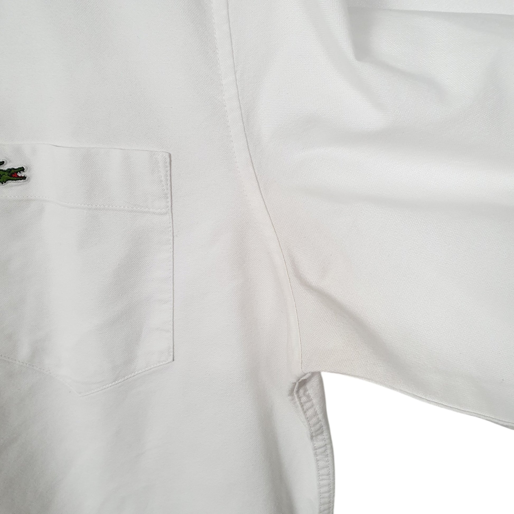 Mens White Lacoste  Long Sleeve Shirt