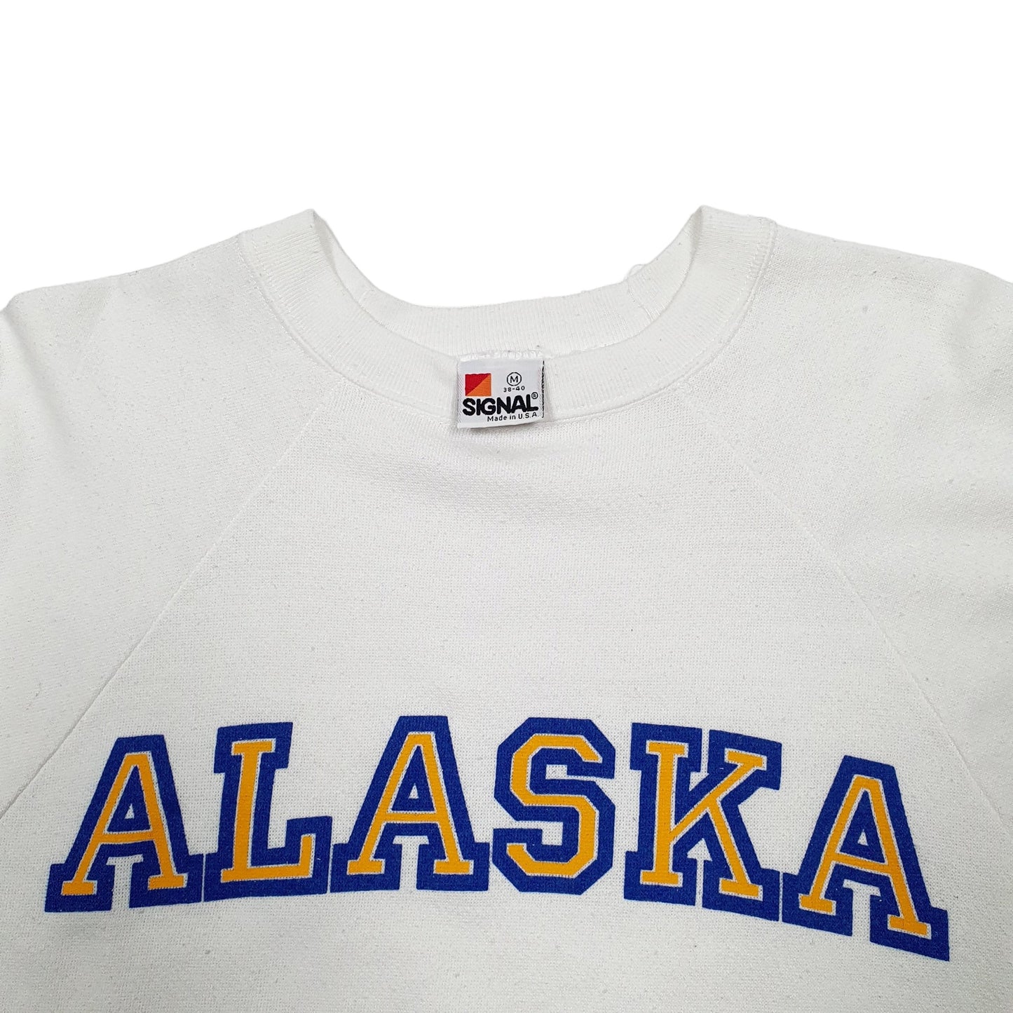 Mens White Signal Alaska Vintage Crewneck Jumper