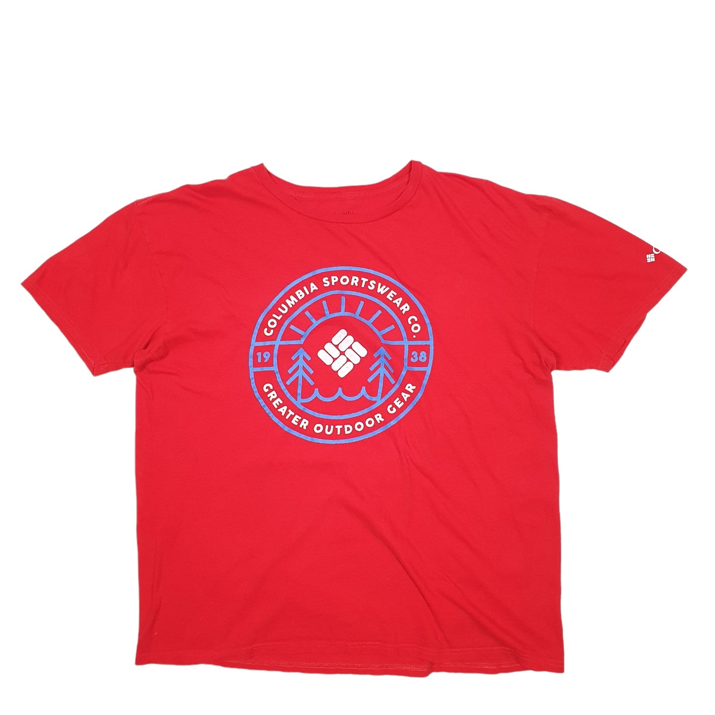 Mens Red Columbia Sportswear  Short Sleeve T Shirt