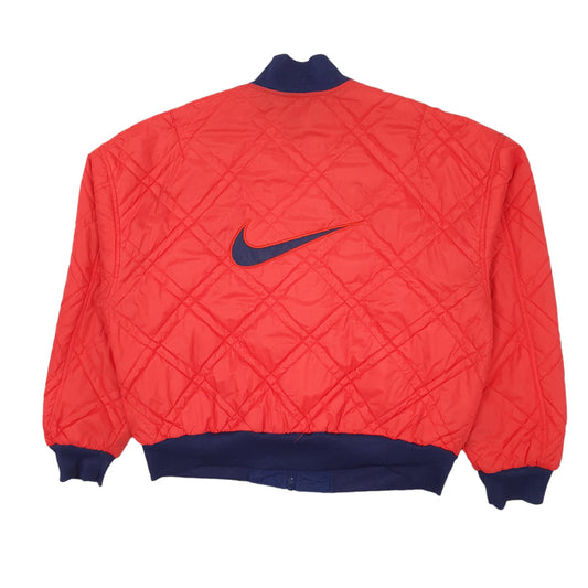 Mens Red Nike Vintage 1990s Reversible Quilted  Coat