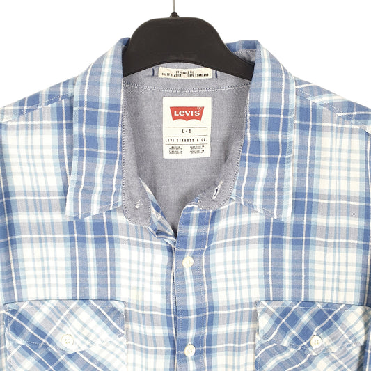 Mens Blue Levis Casual Long Sleeve Shirt