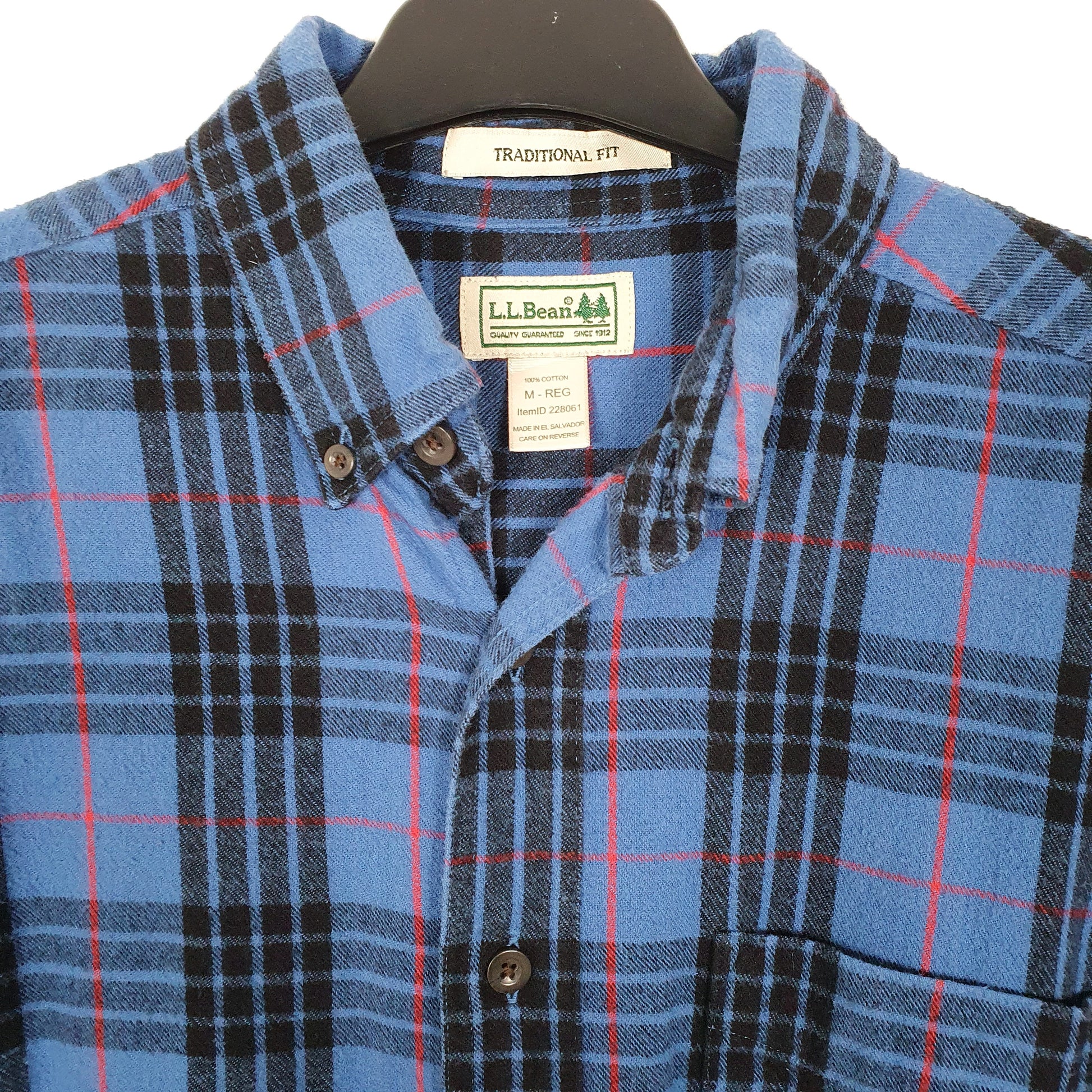 Mens Blue L.L.Bean Flannel Overshirt Long Sleeve Shirt