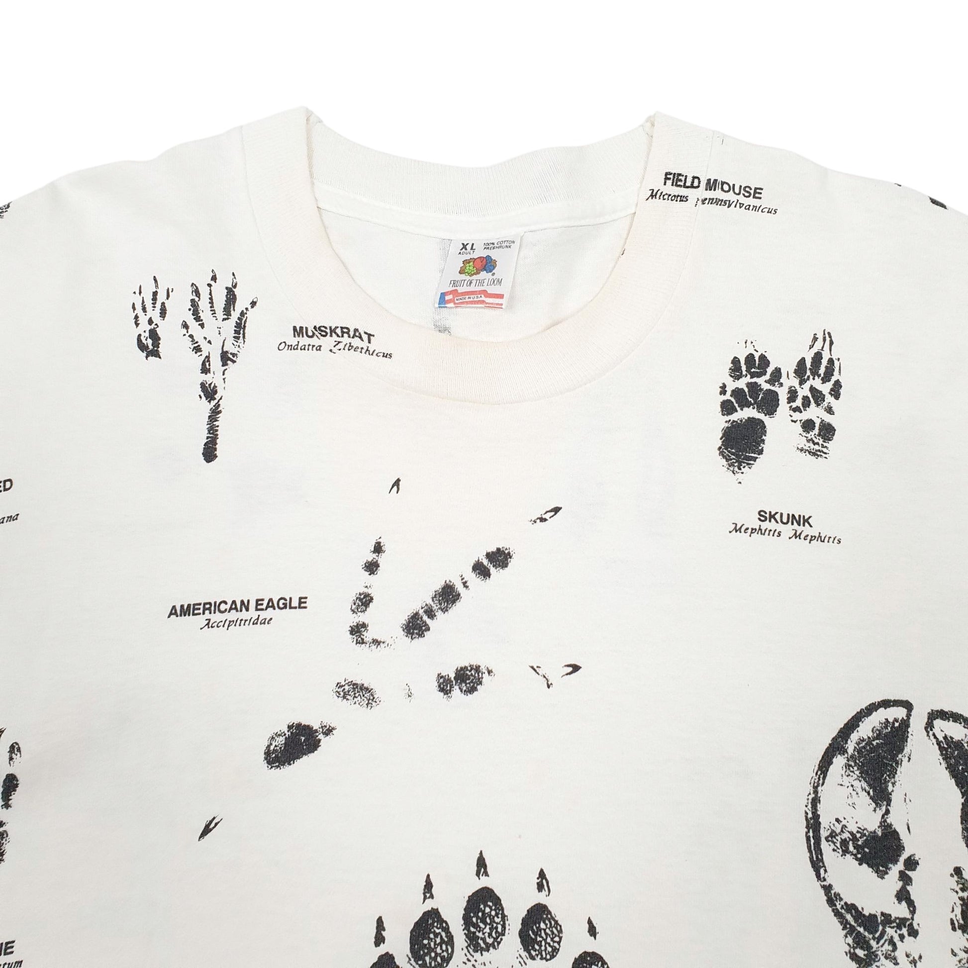 Mens White Fruit Of The Loom Single Stitch Vintage 90s Preshrunk Short Sleeve T Shirt