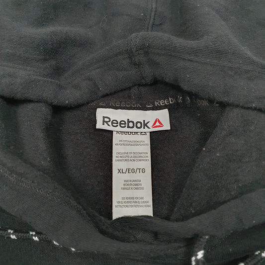 Womens Black Reebok Spellout Hoodie Jumper