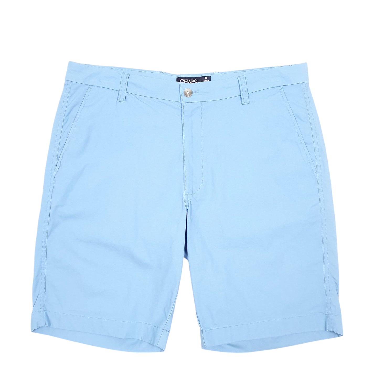 Mens Blue Chaps Stretch Chino Shorts