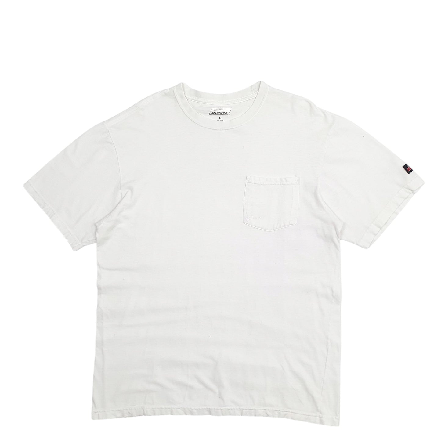 Mens White Dickies Pocket Short Sleeve T Shirt