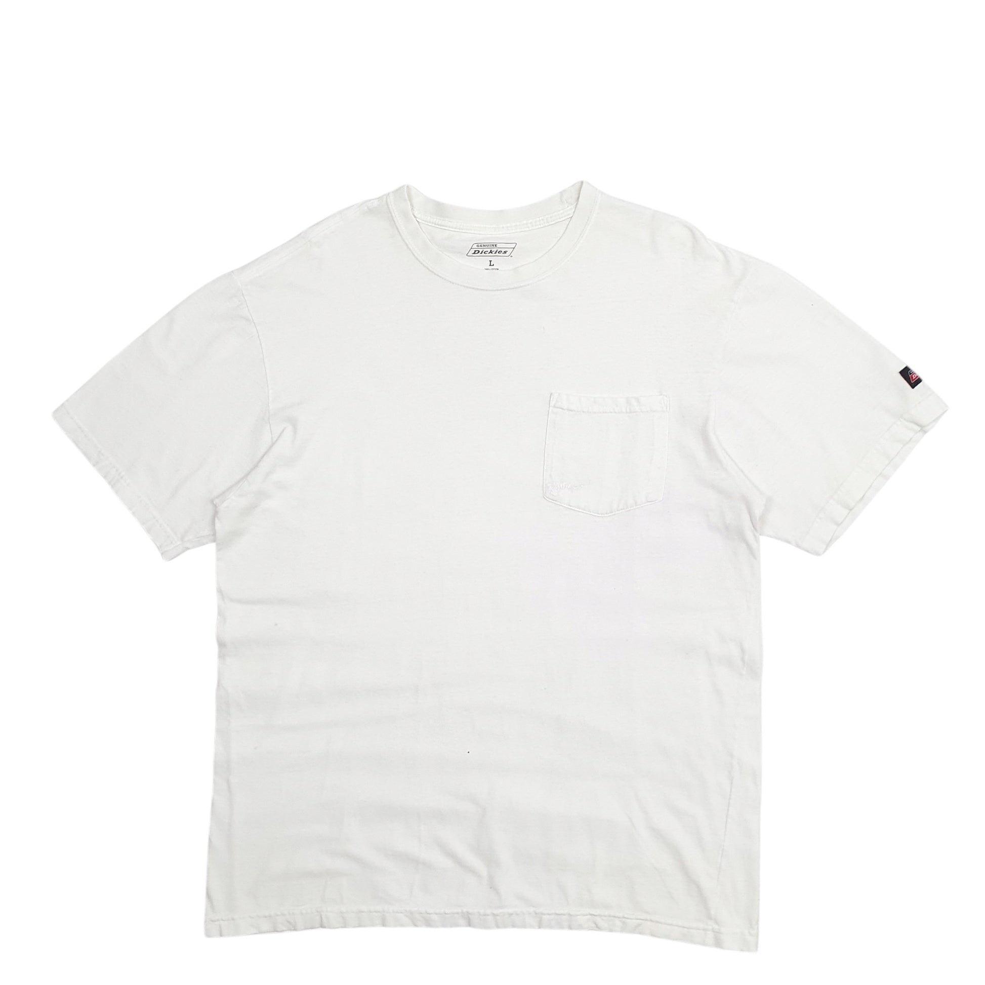 Mens White Dickies Pocket Short Sleeve T Shirt