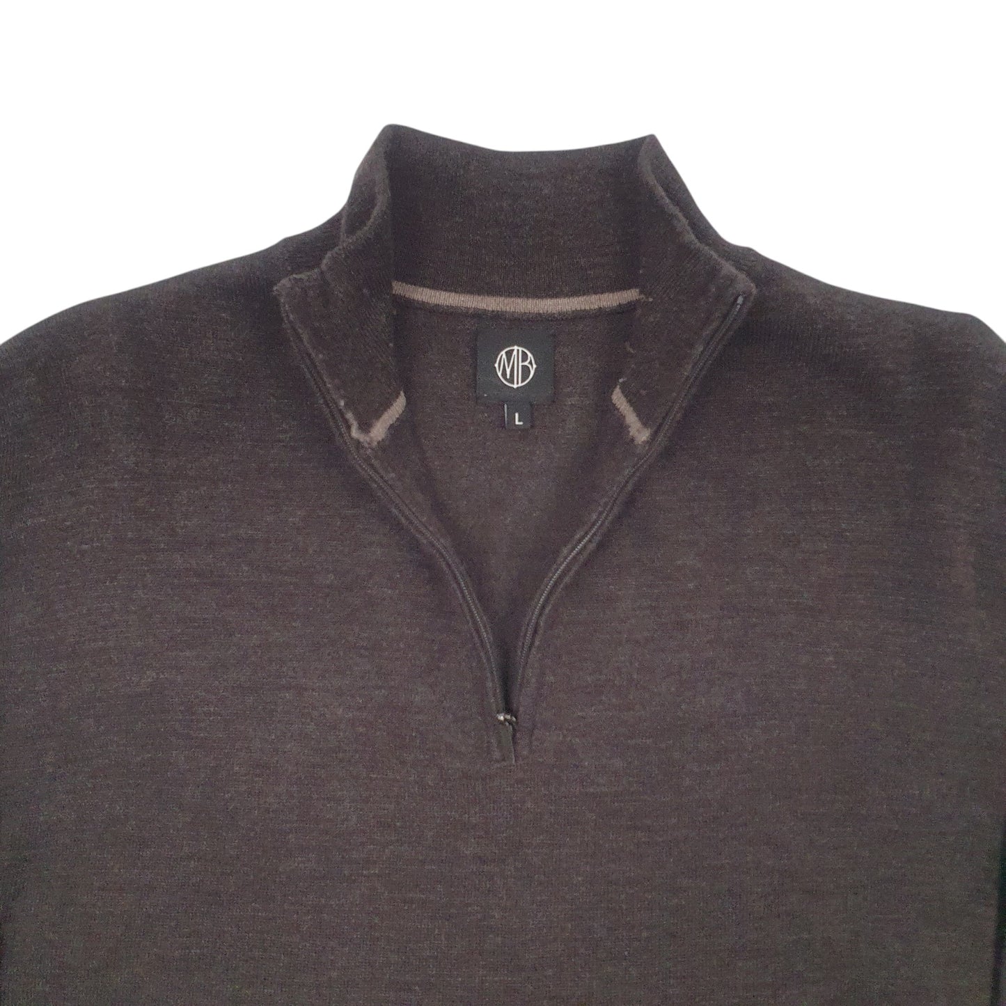 Mens Grey Moss Bros  Quarter Zip Jumper