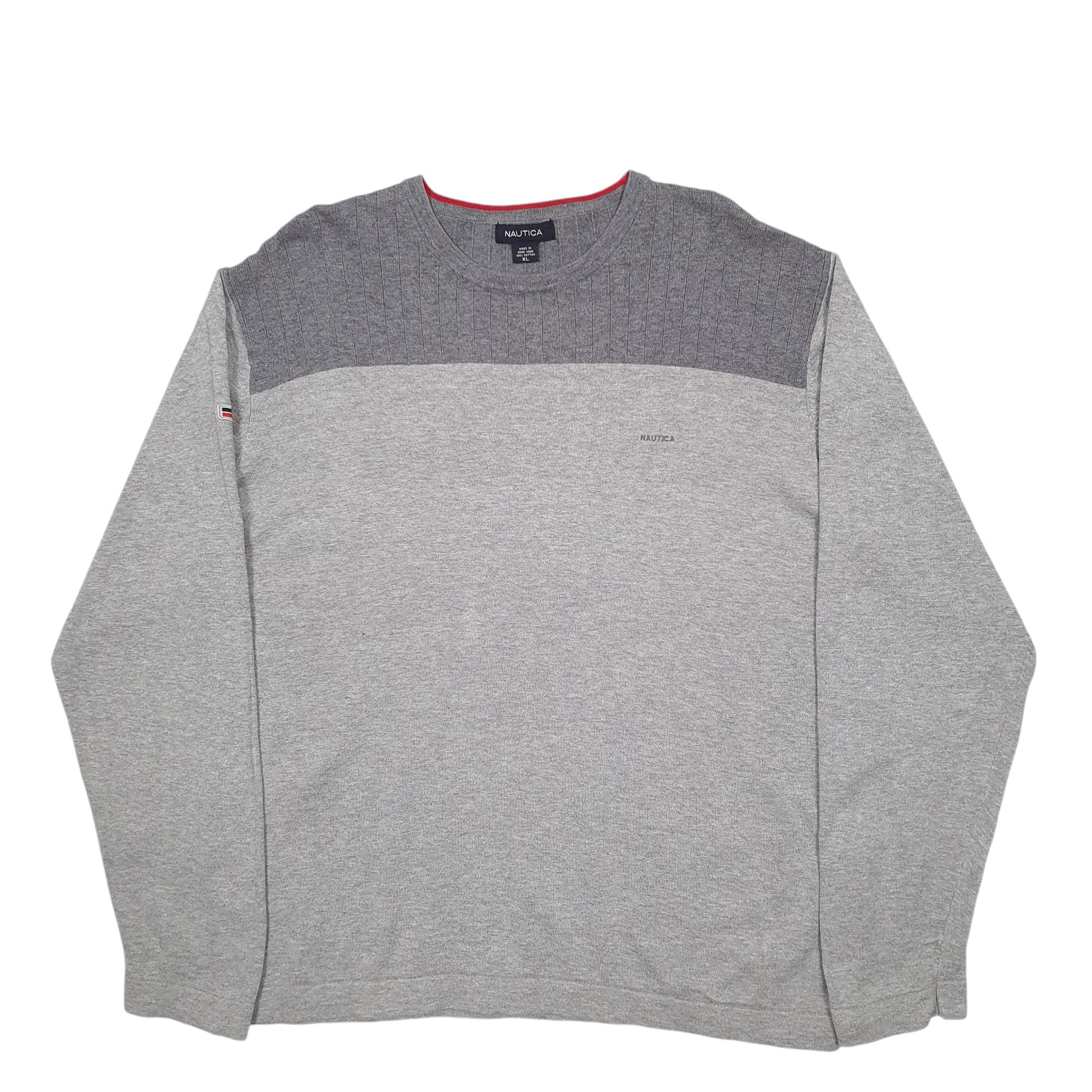 Mens Grey Nautica Knit Crewneck Jumper