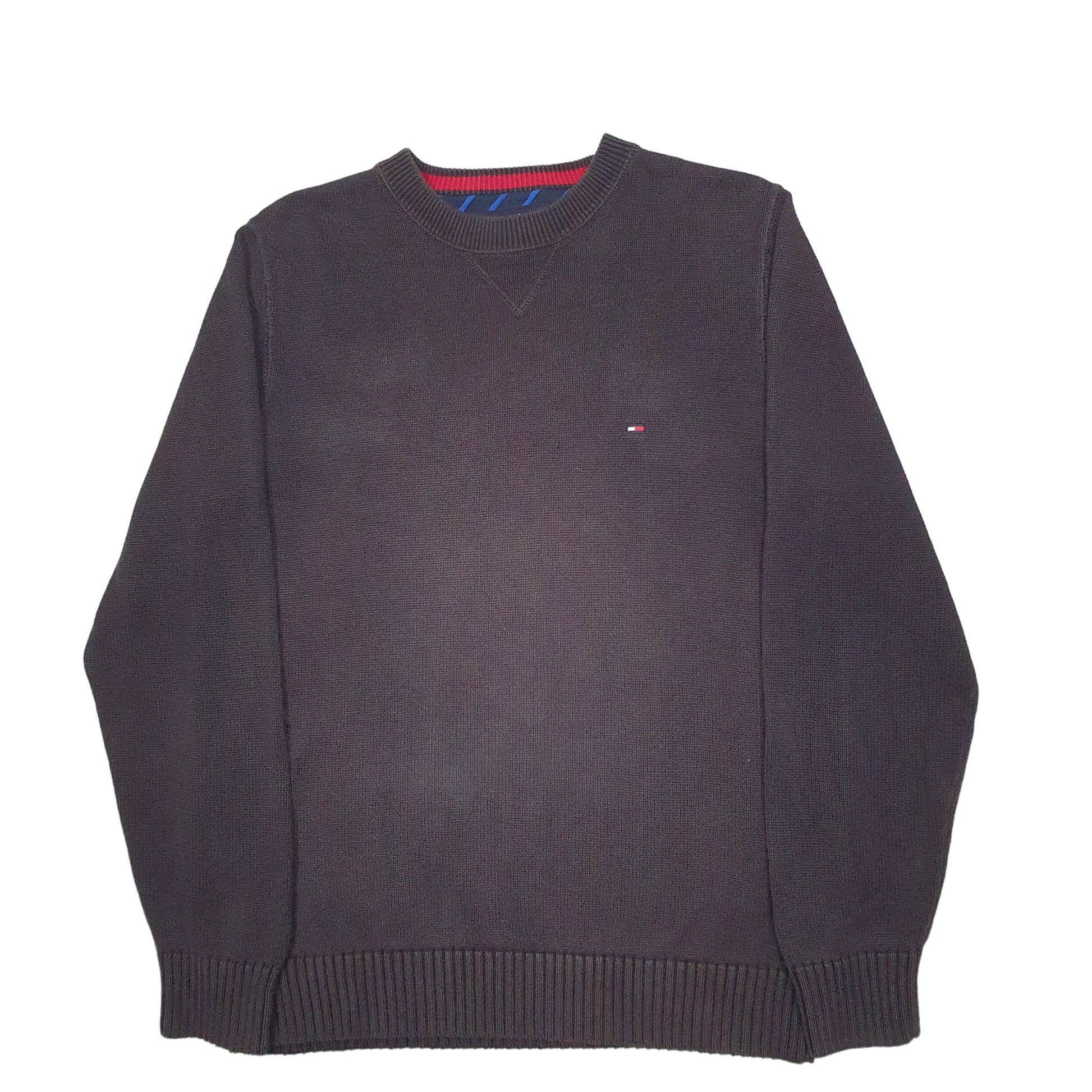 Mens Black Tommy Hilfiger Knit Crewneck Jumper