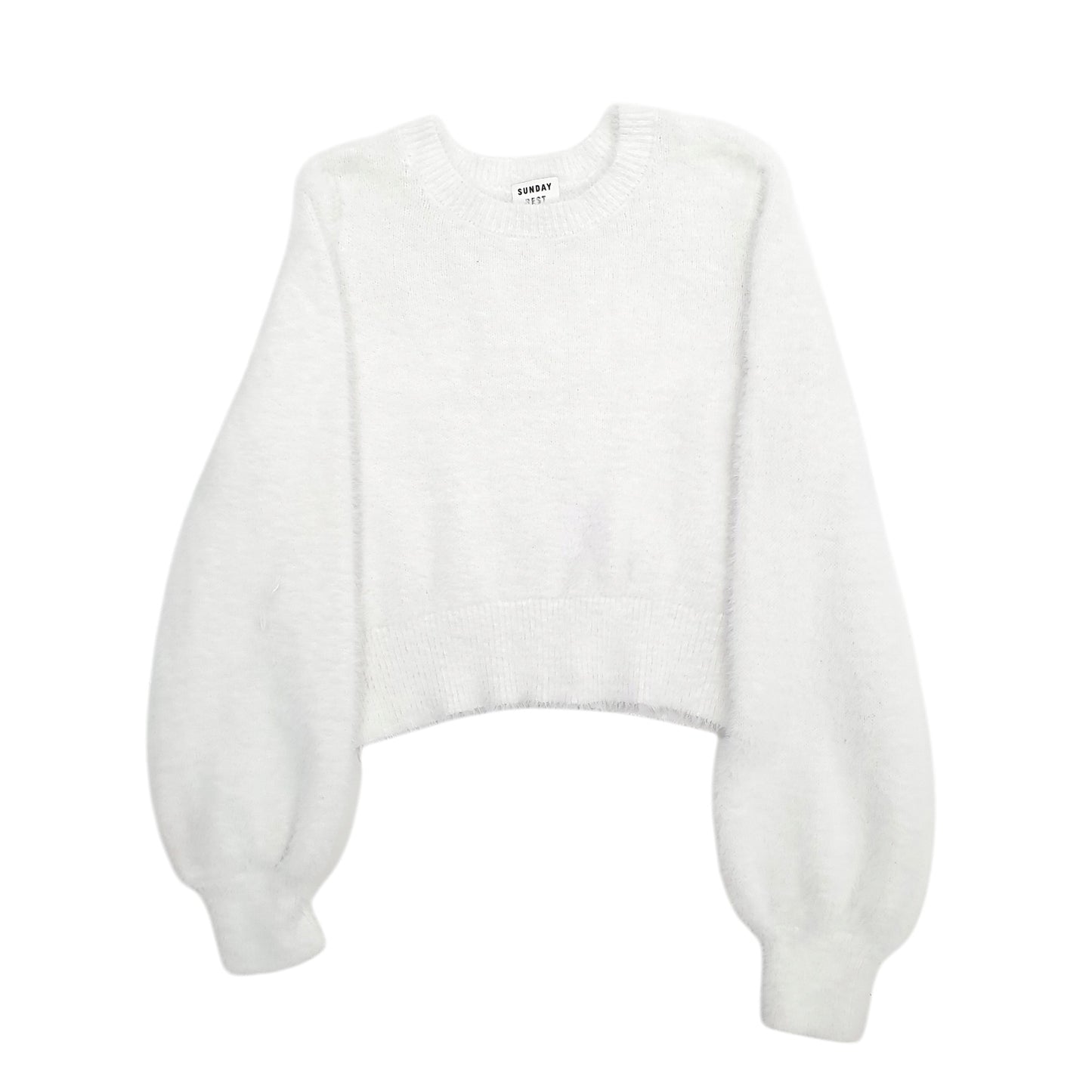 Womens White Sunday Brst  Crewneck Jumper