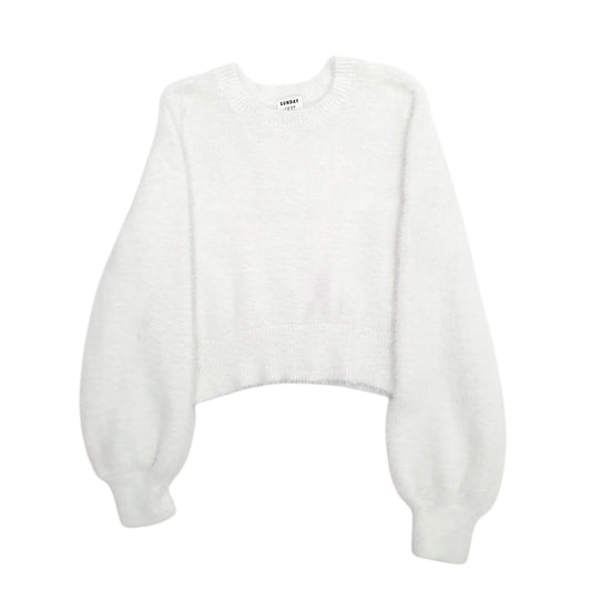 Womens White Sunday Brst  Crewneck Jumper