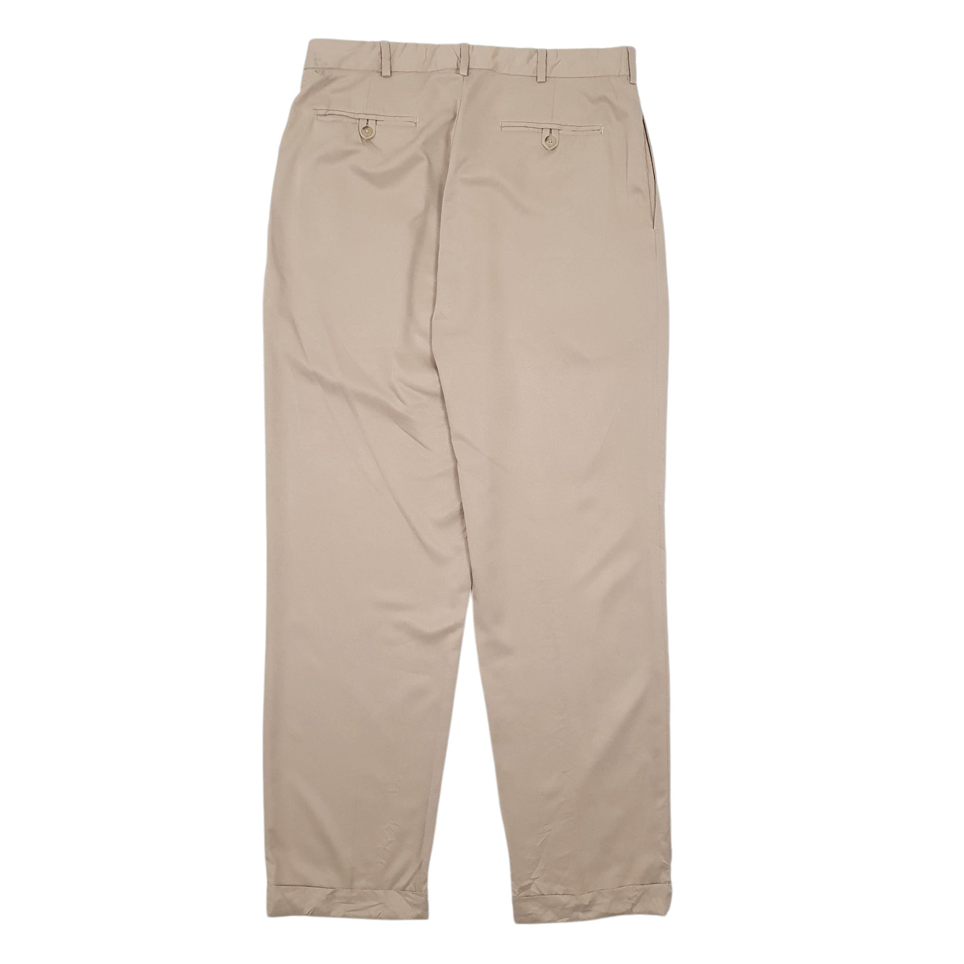 Mens Brown Polo Ralph Lauren Vintage 90s/00s Double Pleated Chino Trousers