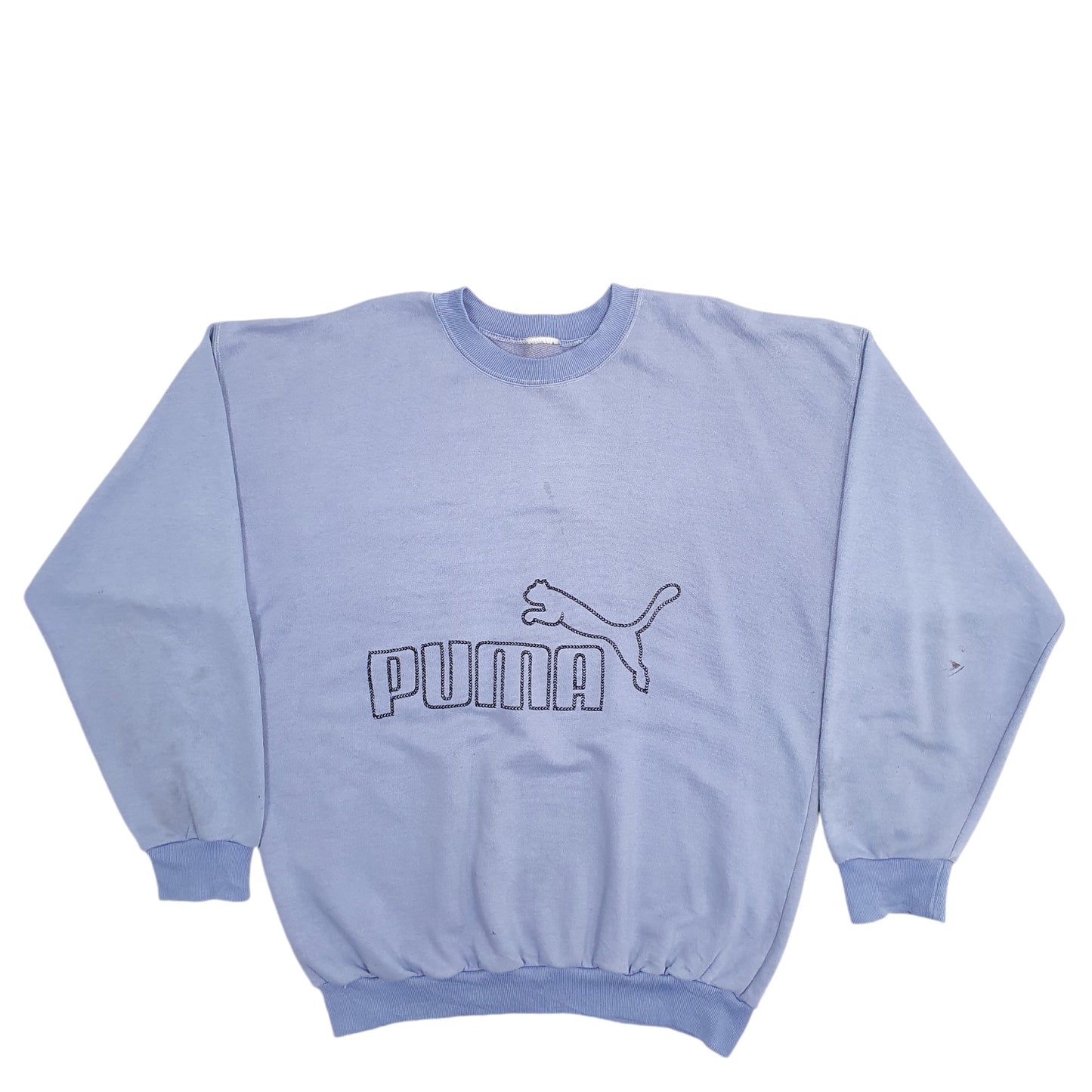 Mens Blue Puma Spellout Crewneck Jumper