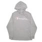 Mens Grey Champion Spellout Hoodie Jumper