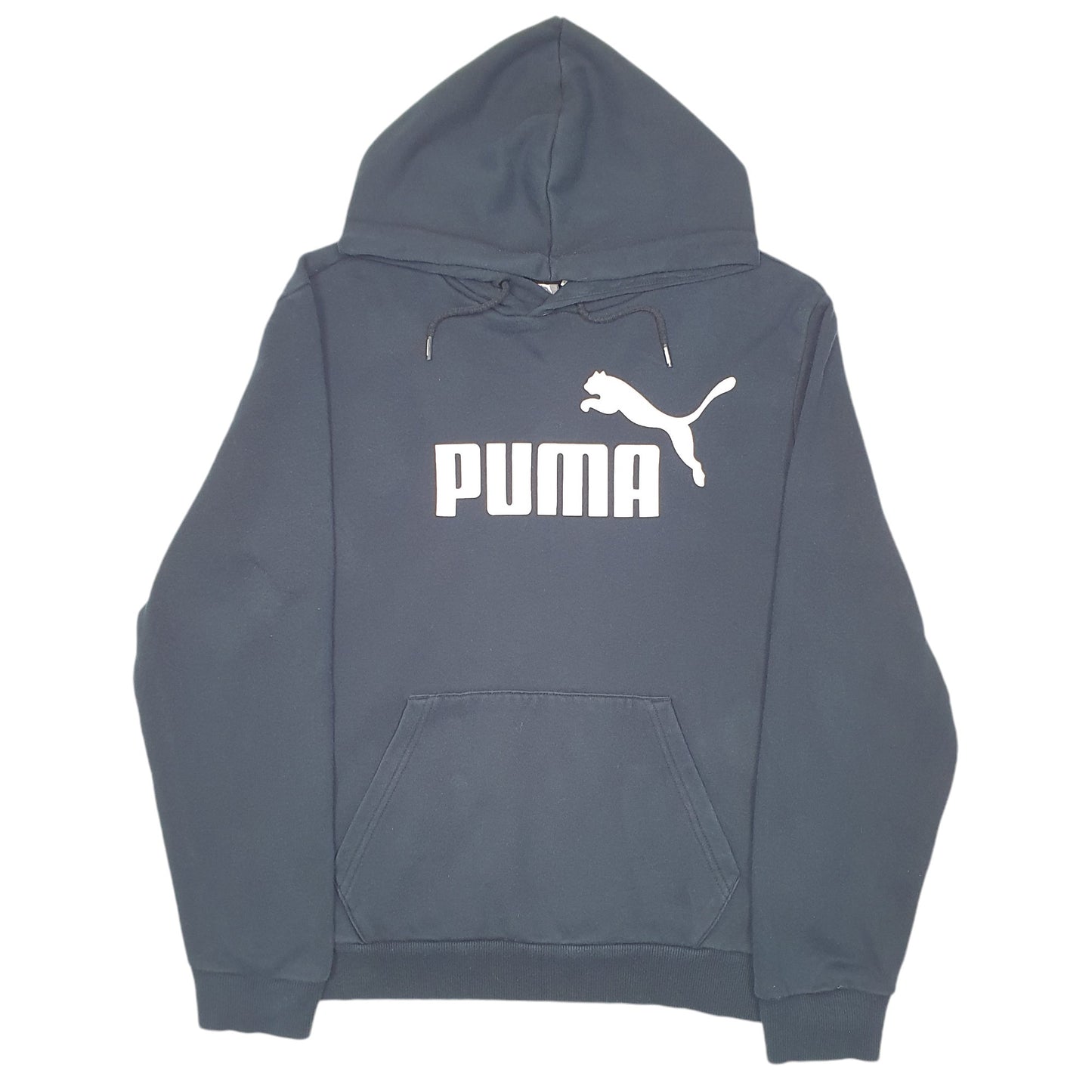Mens Black Puma Spellout Hoodie Jumper