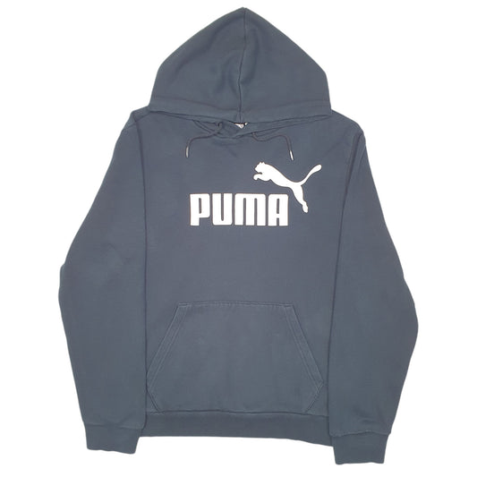 Mens Black Puma Spellout Hoodie Jumper