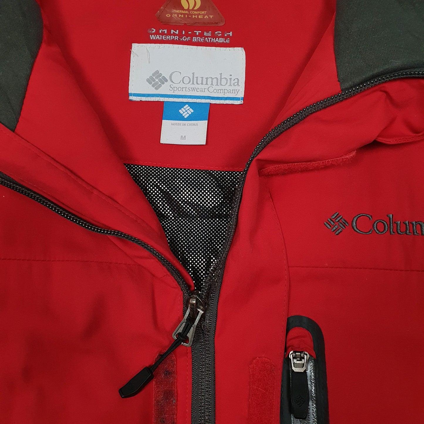 Mens Red Columbia Sportswear Company Omnitech  Coat