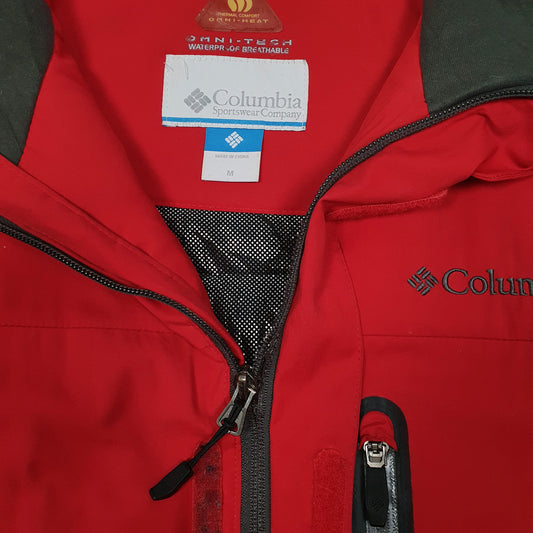 Mens Red Columbia Sportswear Company Omnitech  Coat
