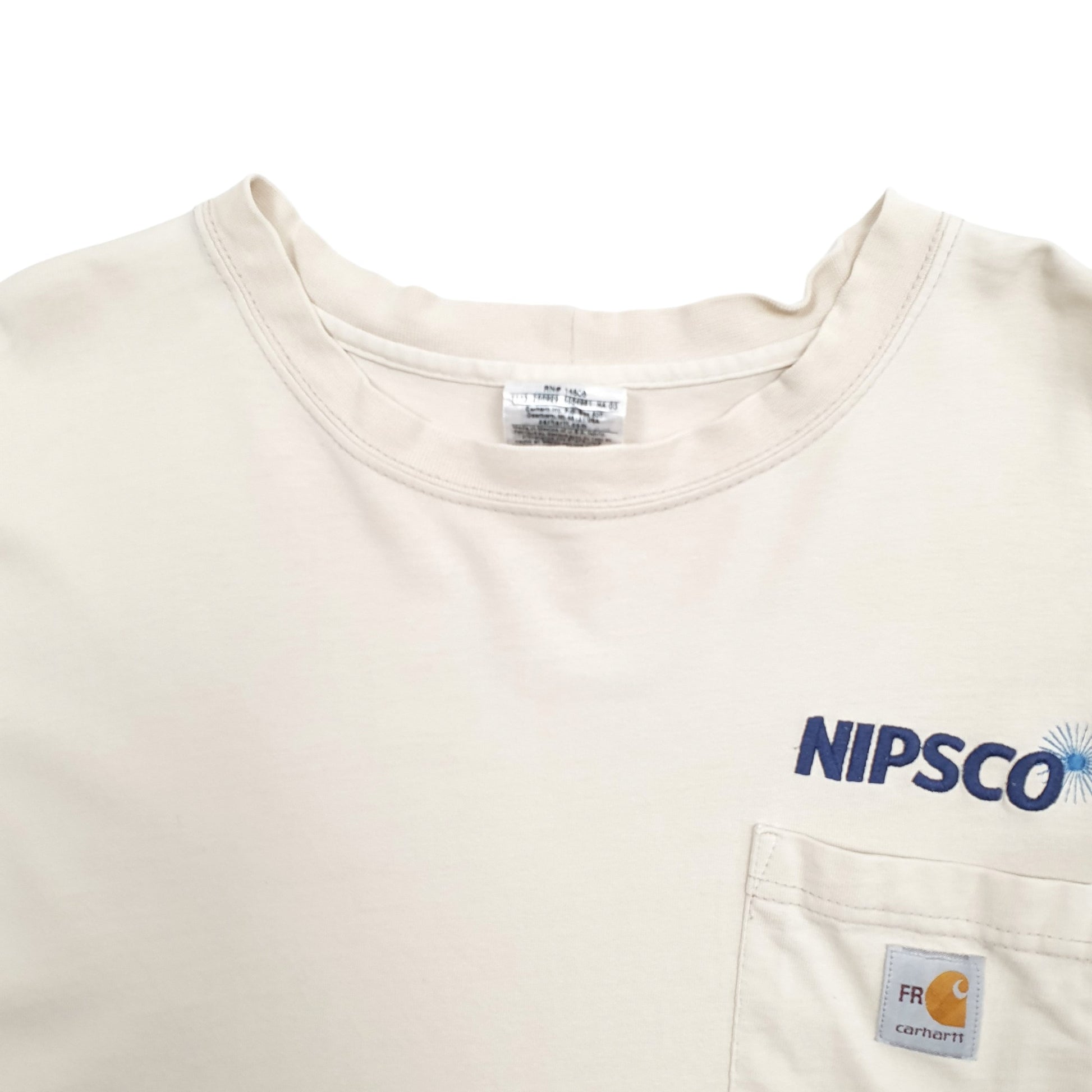 Mens Cream Carhartt  Long Sleeve T Shirt