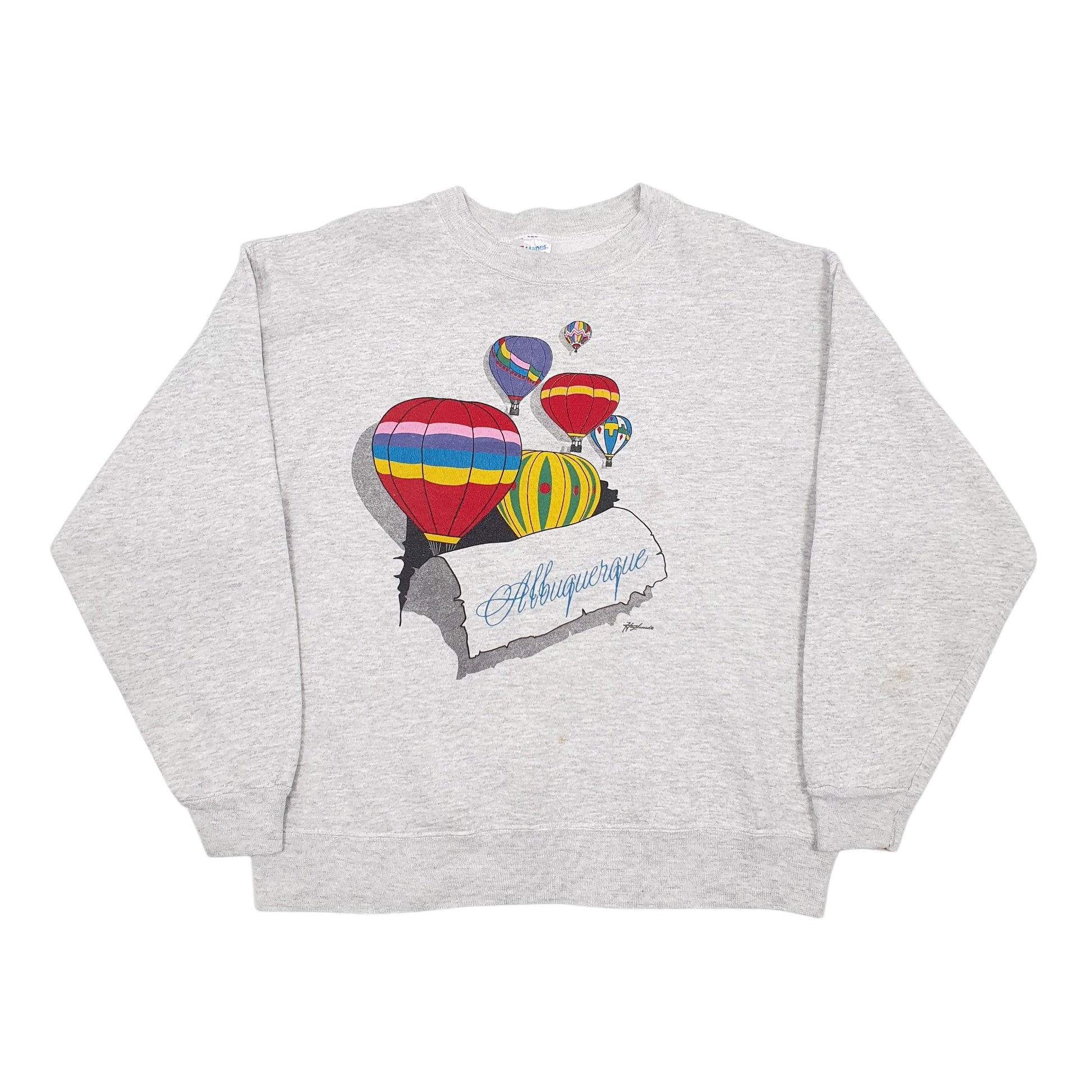 Mens Grey Hanes Vintage Crewneck Jumper