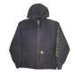 Mens Black Carhartt Hoodie Loose Fit Full Zip Jumper