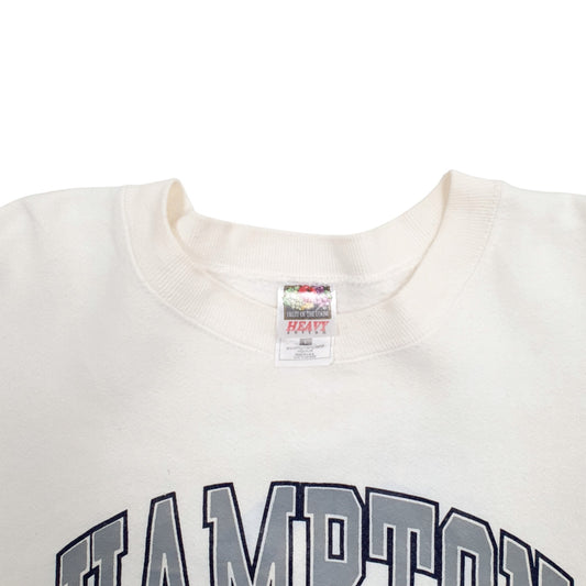 Mens White Fruit Of The Loom Hampton University Spellout Crewneck Jumper