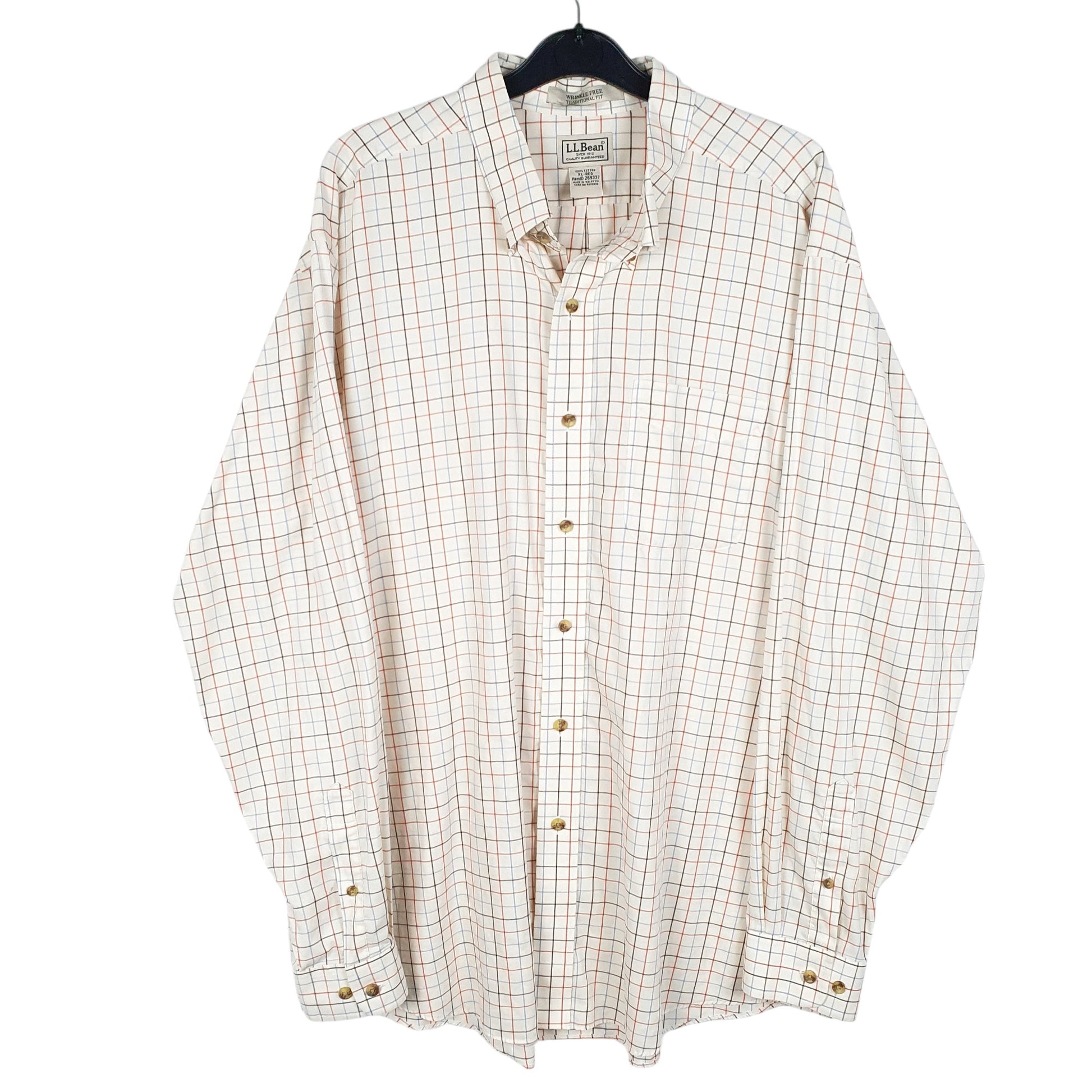 Mens Cream L.L.Bean  Long Sleeve Shirt