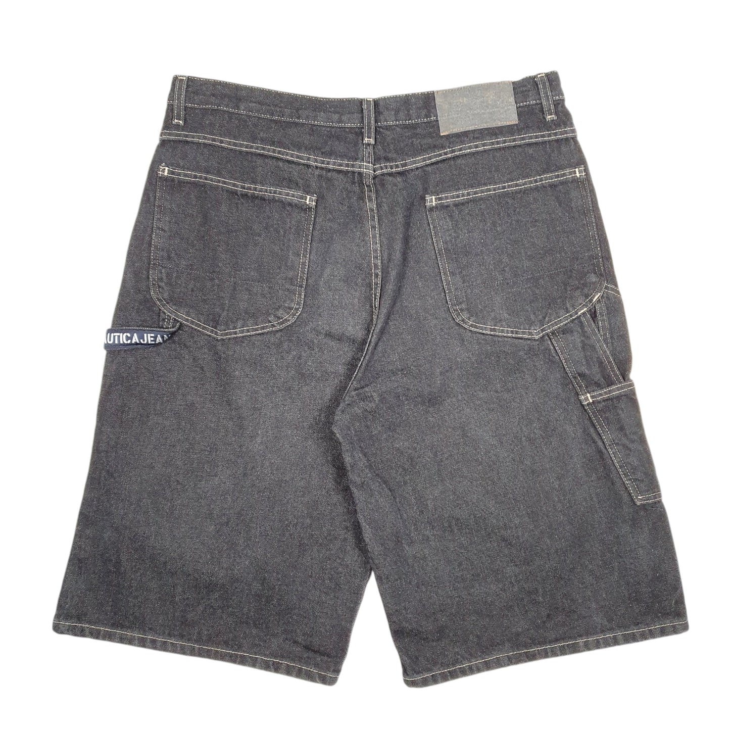 Mens Black Nautica Baggy Jorts Jean Denim Shorts