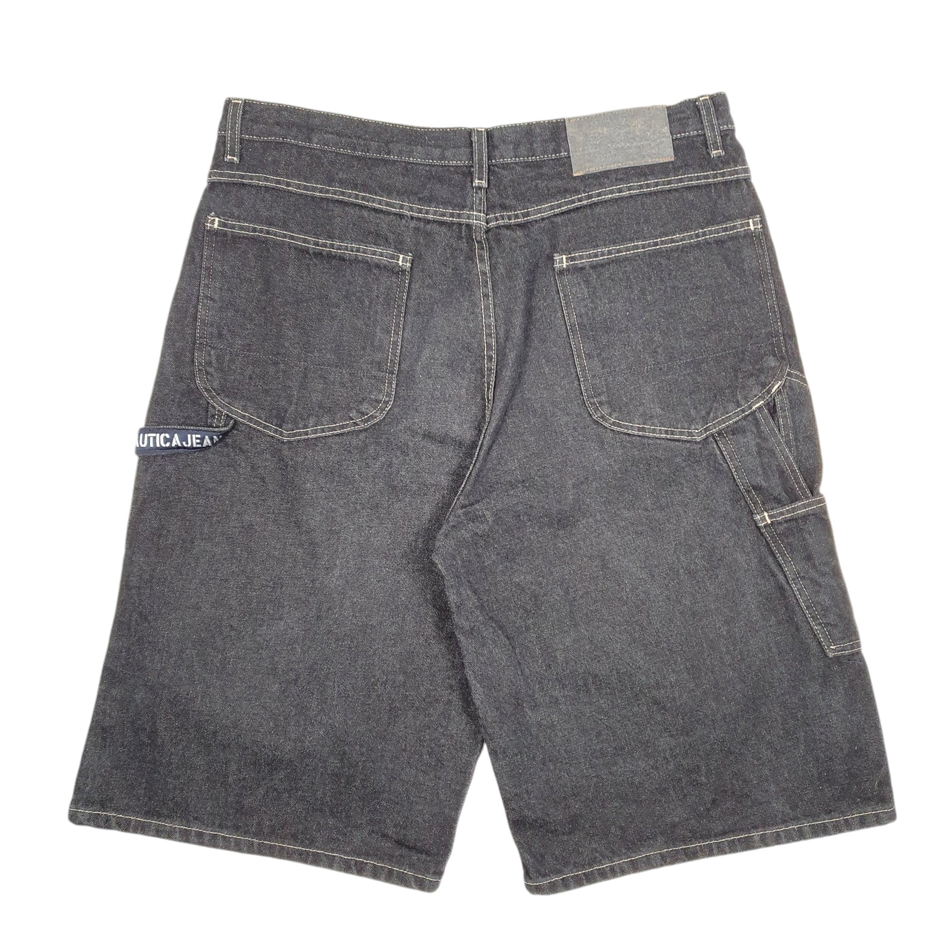 Mens Black Nautica Baggy Jorts Jean Denim Shorts