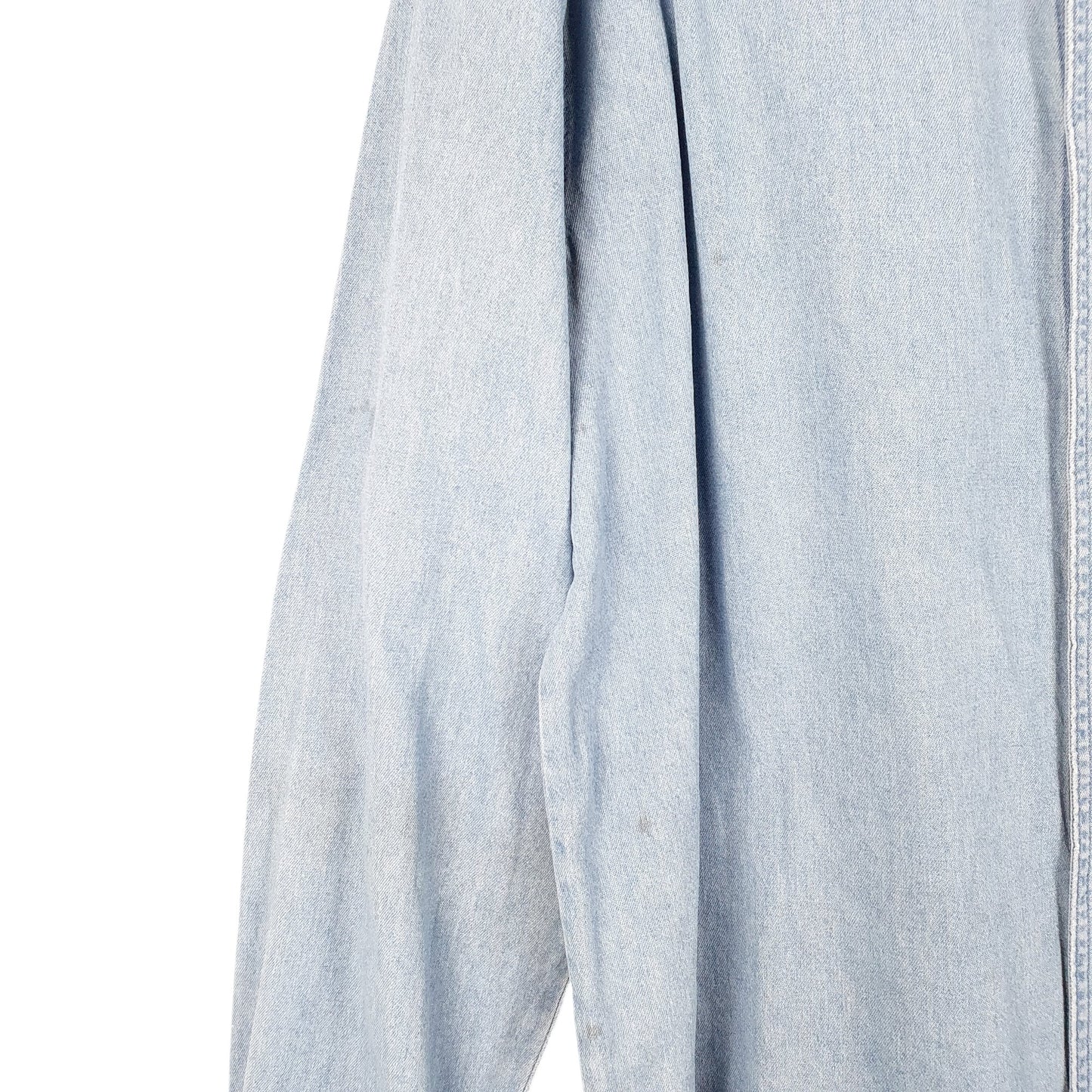 Mens Blue Wrangler Denim Jeans Vintage Rugged Wear Long Sleeve Shirt