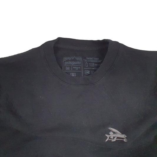 Mens Black Patagonia Fish Crewneck Jumper