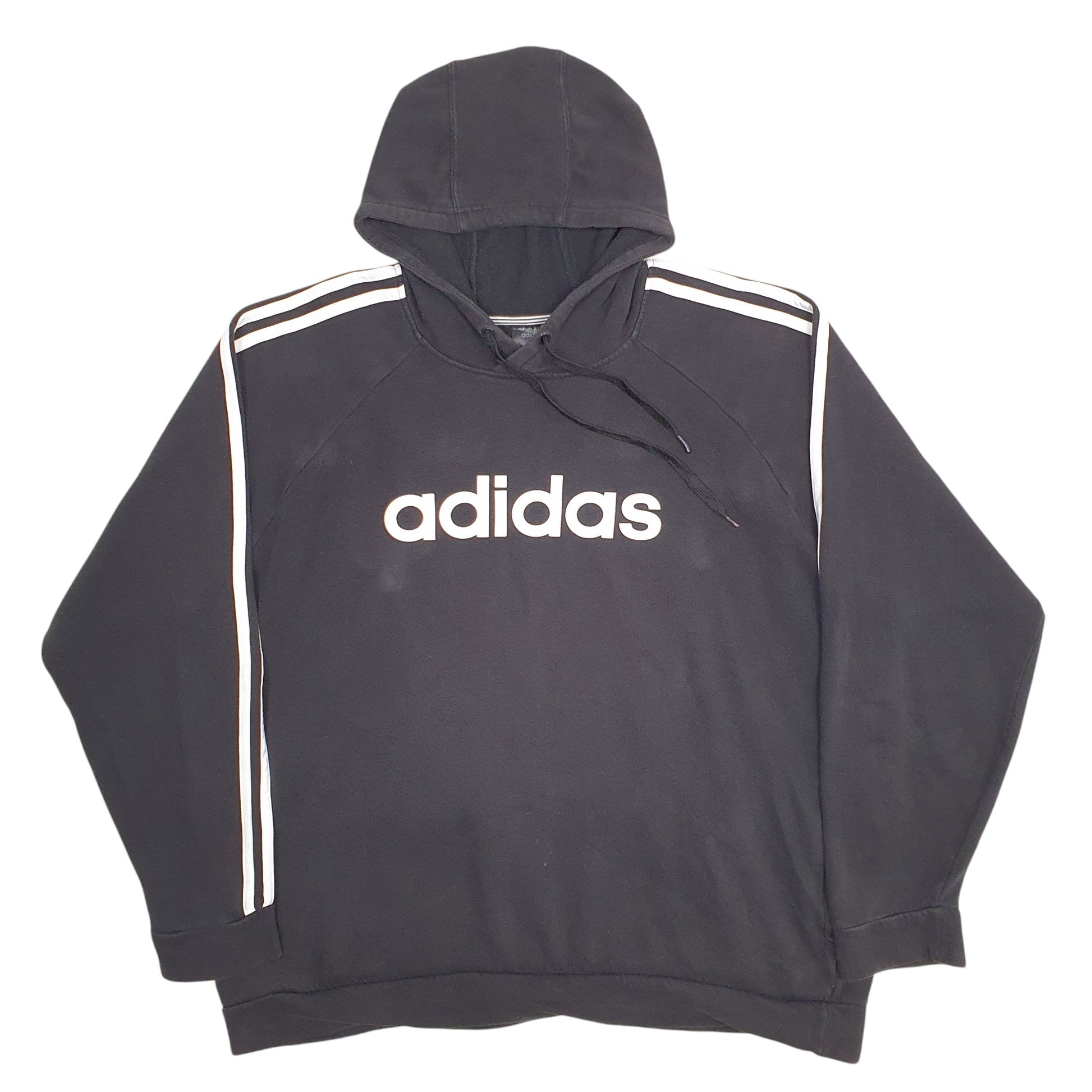 Mens Black Adidas Spellout Hoodie Jumper