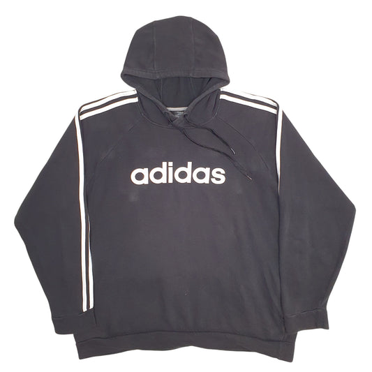 Mens Black Adidas Spellout Hoodie Jumper