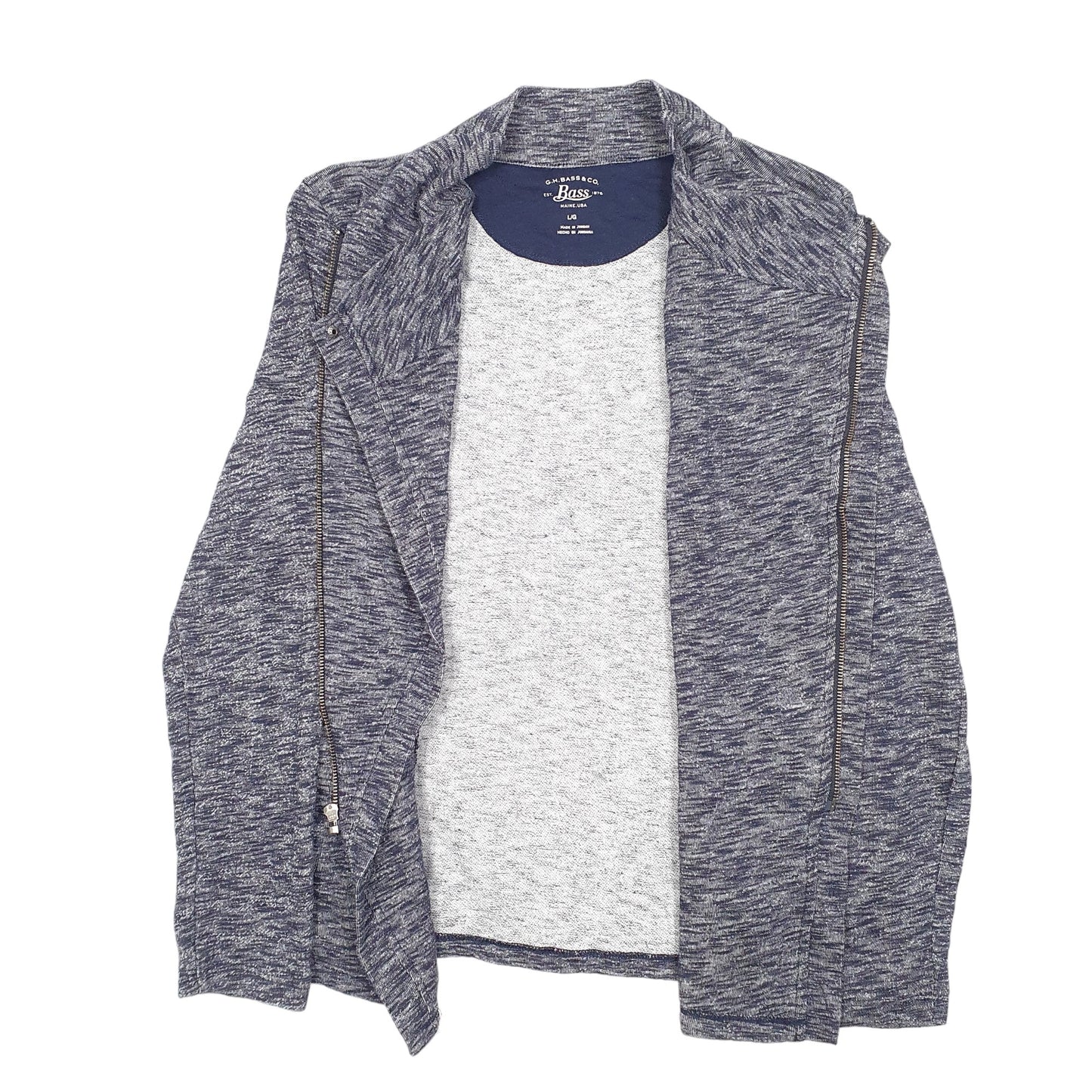 Womens Grey G.H. Bass & Co Top Shawl Collar Sweater Cardigan Full Zip Jumper