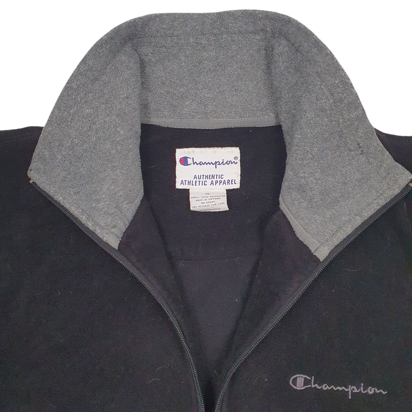 Mens Black Champion  Quarter Zip Jumper