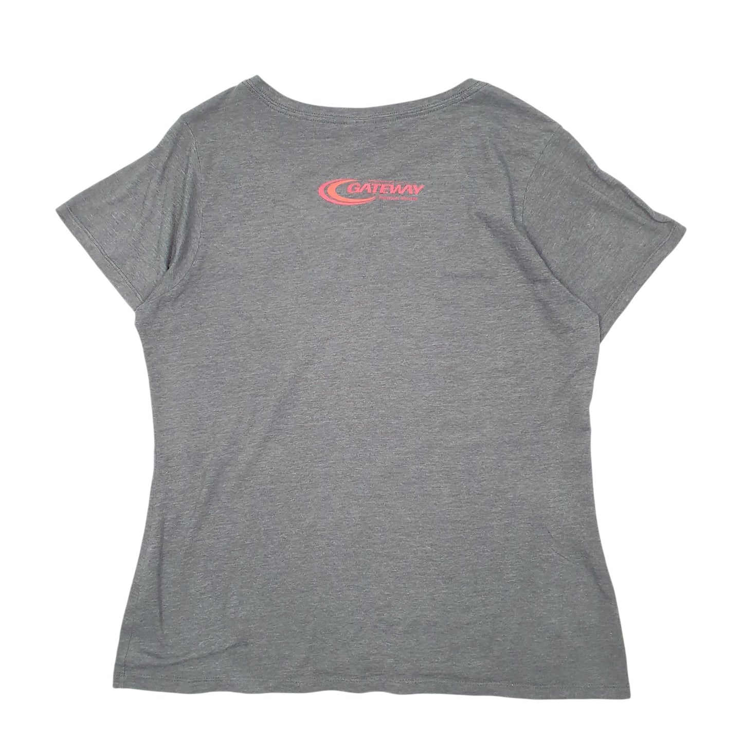 Womens Grey Port & Company V Neck Gateway College Short Sleeve T Shirt