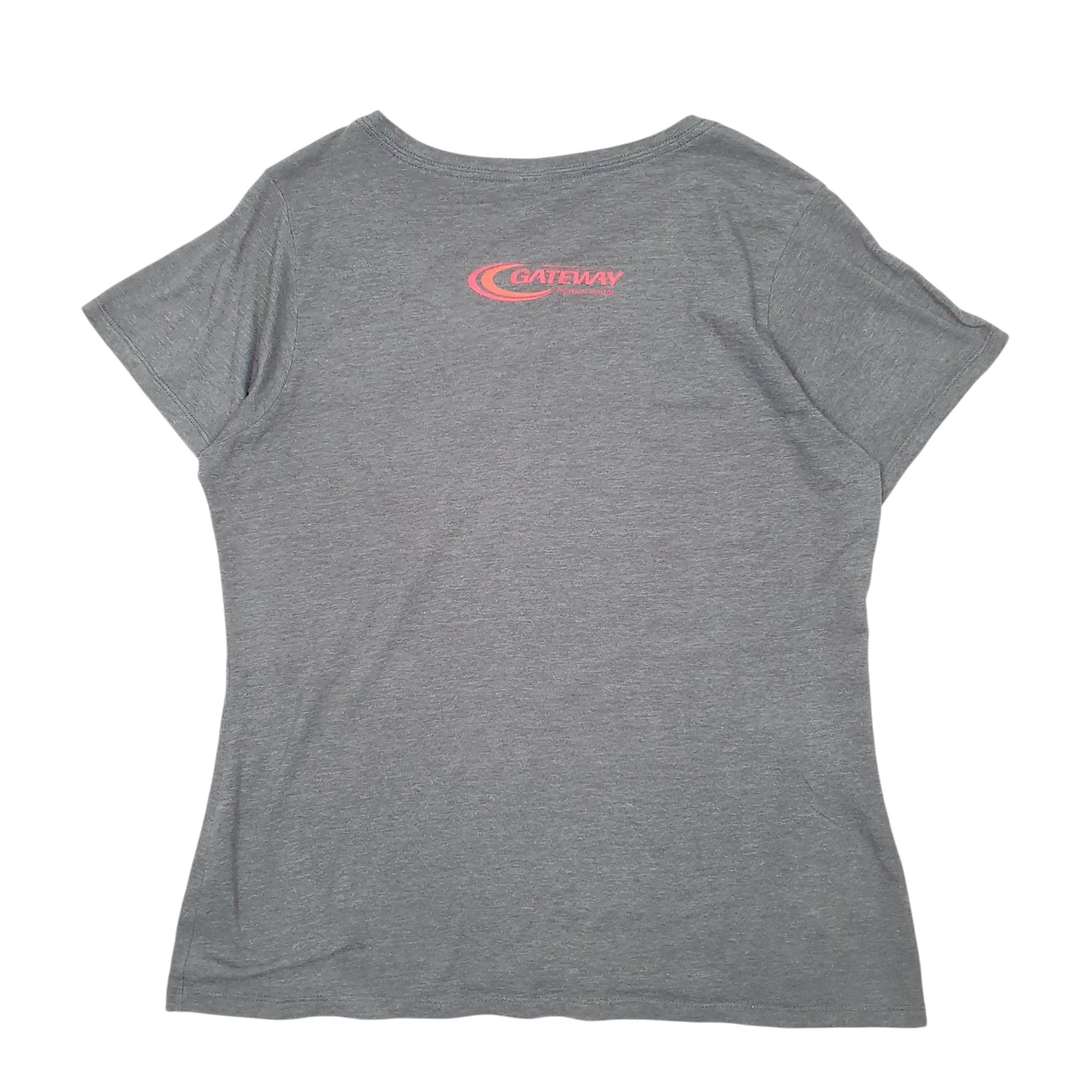 Womens Grey Port & Company V Neck Gateway College Short Sleeve T Shirt