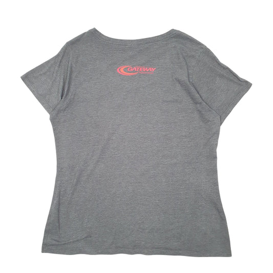 Womens Grey Port & Company V Neck Gateway College Short Sleeve T Shirt