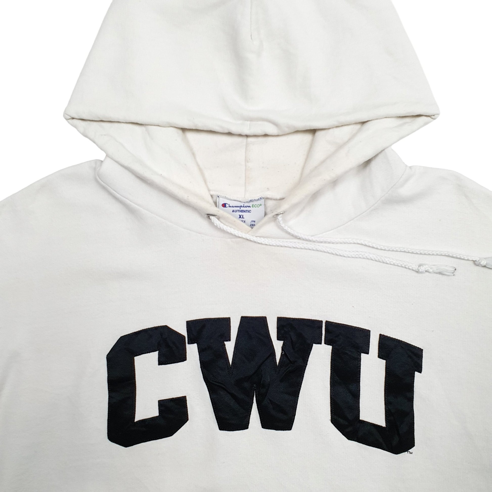 Mens White Champion CWU USA College Hoodie Jumper