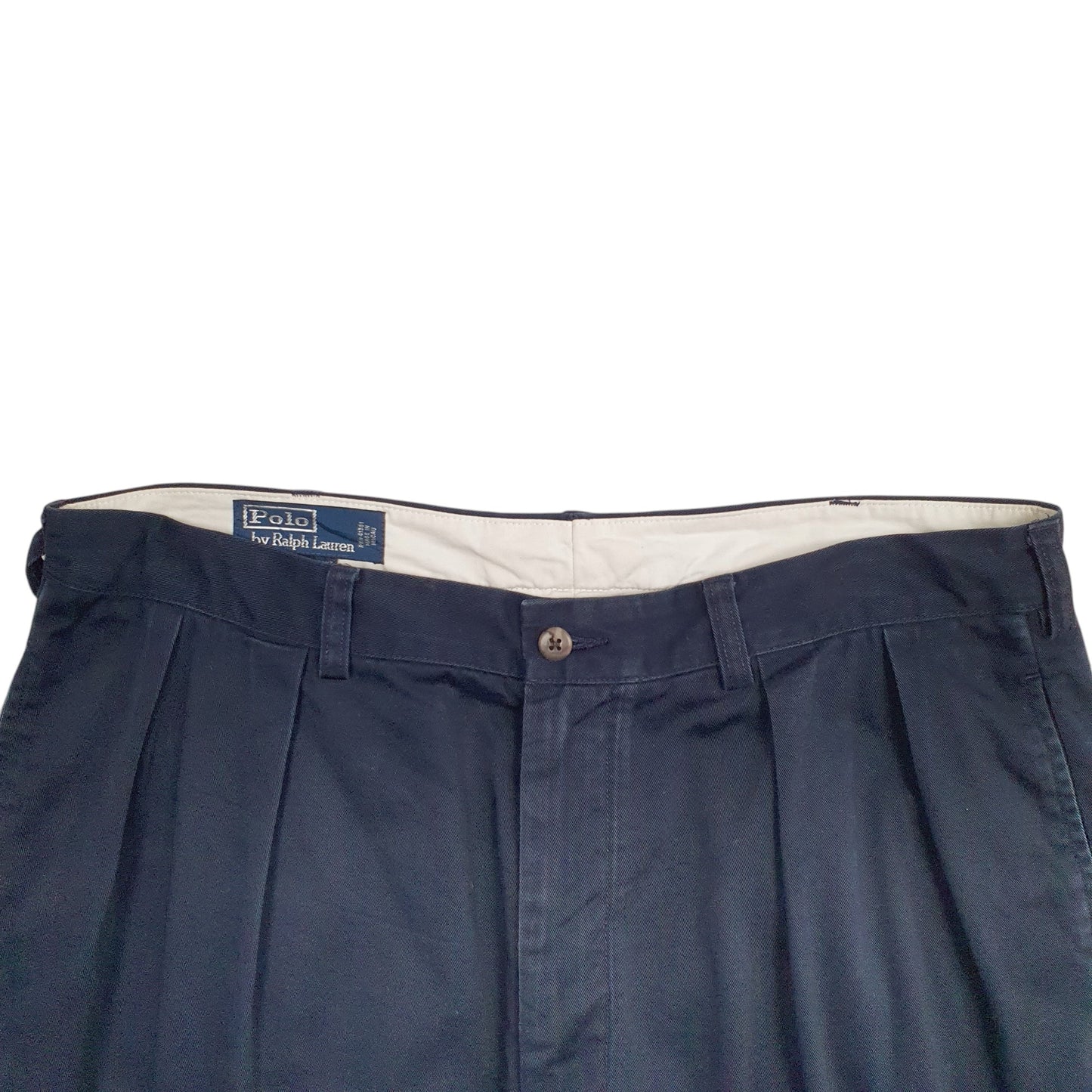 Mens Navy Polo Ralph Lauren Double Pleated Chino Trousers