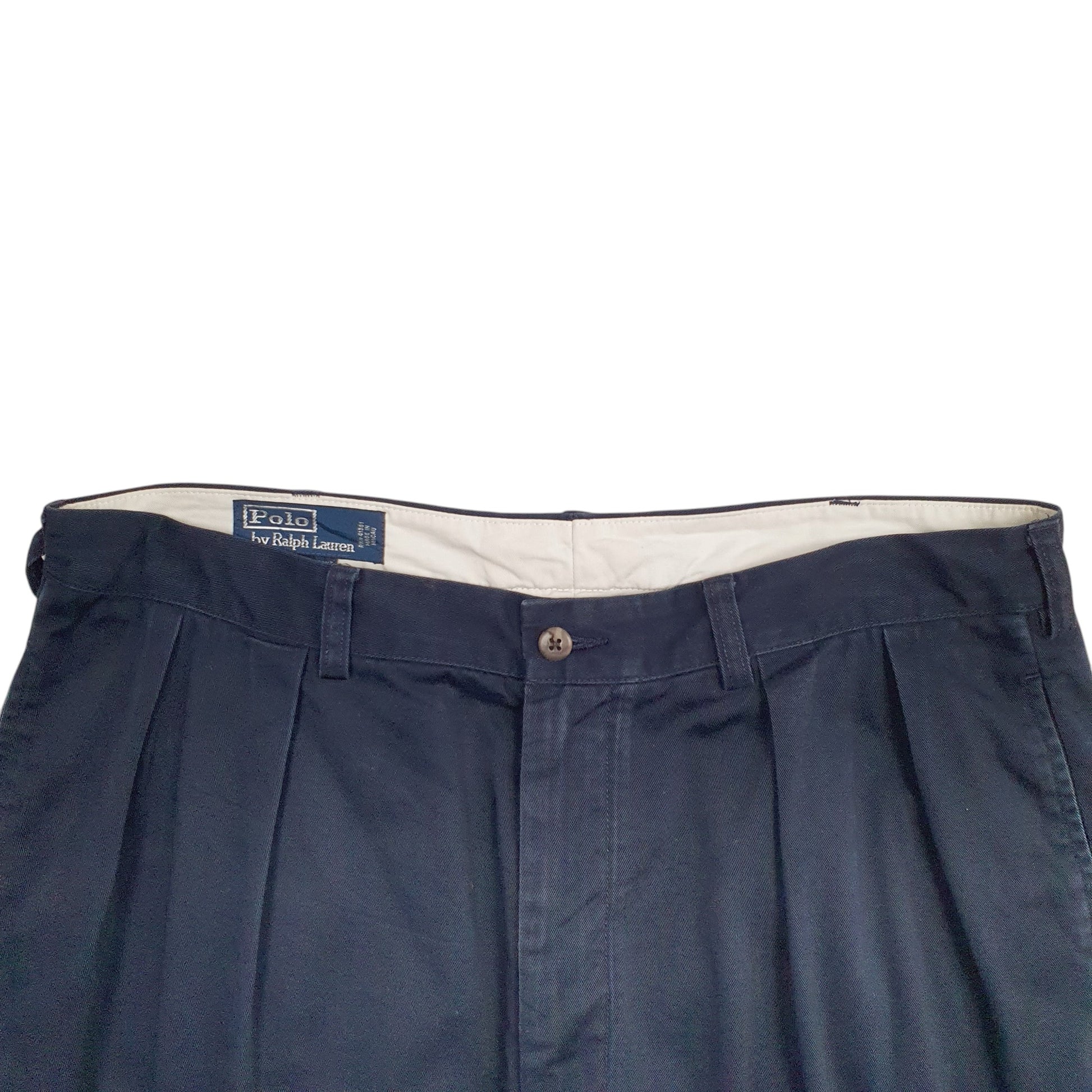 Mens Navy Polo Ralph Lauren Double Pleated Chino Trousers