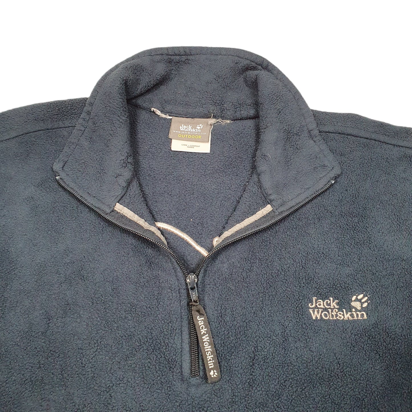 Mens Navy Jack Wolfskin Nanuk Quarter Zip Jumper