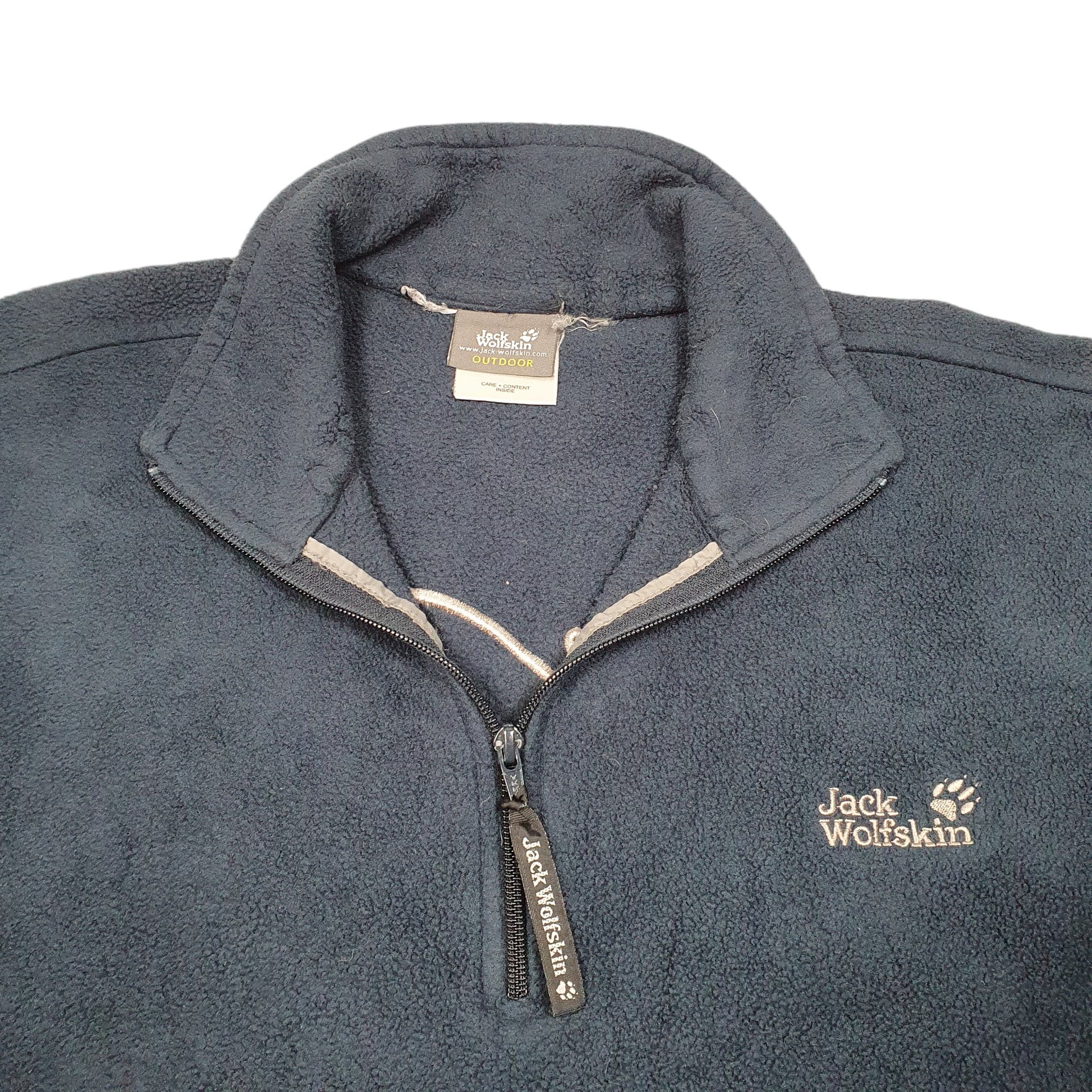 Mens Navy Jack Wolfskin Nanuk Quarter Zip Jumper