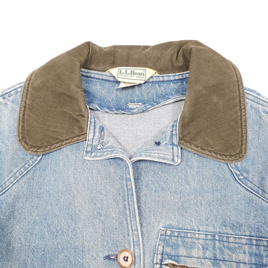 Womens Blue L.L.Bean Vintage Denim Barn Workwear Made In USA  Coat